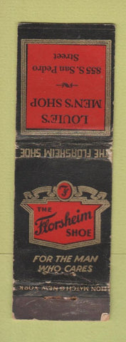 Matchbook Cover - Florsheim Shoes Louie's Men's Shop Los Angeles CA WORN