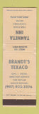 Matchbook Cover - Tahneta Inn Brandt's Texaco oil gas WORN