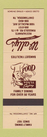 Matchbook Cover - Wally's Restaurants Chattanooga TN