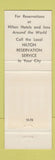 Matchbook Cover - Hilton Hotel Nashville TN Airport