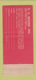 Matchbook Cover - Tel Key Moore Key Controls New York City 30 Stick