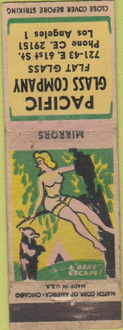 Matchbook Cover - Pacific Glass Co Los Angeles CA pinup WEAR