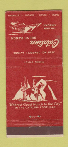 Matchbook Cover - Catalina Guest Ranch Tucson AZ WEAR 30 Stick