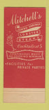 Matchbook Cover - Mitchell's Supper Club Philadelphia PA 30 Stick