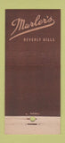Matchbook Cover - Marler's Beverly Hills CA 30 Stick
