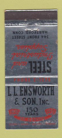Matchbook Cover - LL Ensworth Son Steel Hartford CT 1951 WEAR 30 Stick