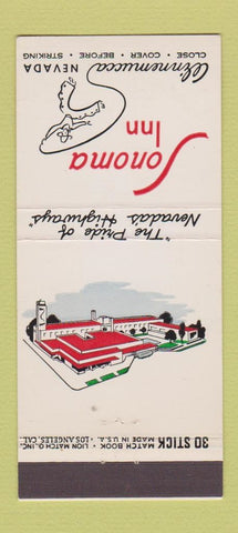 Matchbook Cover - Sonoma Inn Winnemucca NV casino 30 Stick