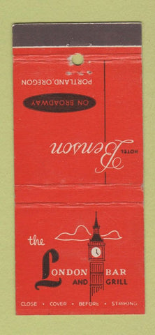 Matchbook Cover - Londo Bar Grill Hotel Benson Portland OR 30 Stick