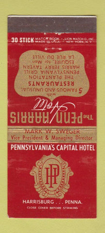 Matchbook Cover - Penn Harris Hotel Harrisburg PA WEAR 30 Stick