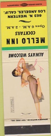 Matchbook Cover - Mello Inn Los Angeles CA pinup