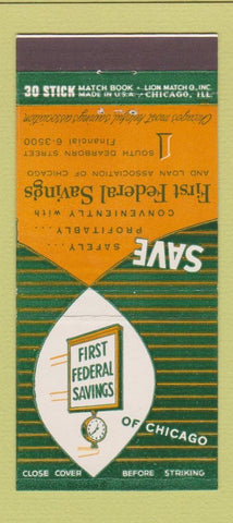 Matchbook Cover - First Federal Savings Chicago IL 30 Stick