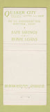 Matchbook Cover - Quaker City Savings Loan Whittier CA 30 Stick