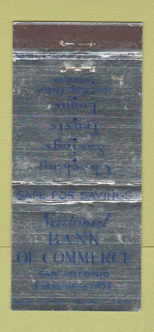Matchbook Cover - National Bank of Commerce San Antonio TX WEAR 30 Stick