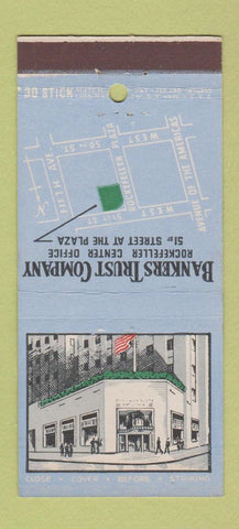 Matchbook Cover Bankers Trust Company New York City Reckefeller Center 30 Stick