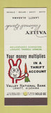 Matchbook Cover - Valley National Bank Lanett AL rabbit 30 Stick