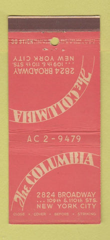 Matchbook Cover - The Columbia New York City restaurant 30 Stick
