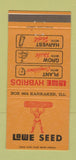 Matchbook Cover - Lowe Seed Hybrid Corn Kankakee IL 30 Strike
