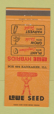 Matchbook Cover - Lowe Seed Hybrid Corn Kankakee IL 30 Strike