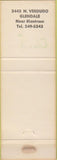 Matchbook Cover - Tom Manek Stoner's Restaurant Glendale CA
