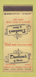 Matchbook Cover - Dunham's Waterville ME Men's Clothes WORN 30 Stick
