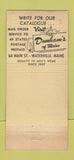 Matchbook Cover - Dunham's Waterville ME Men's Clothes WORN 30 Stick