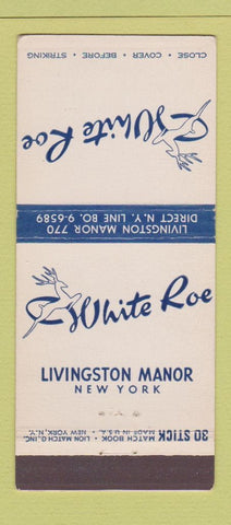 Matchbook Cover - White Roe Livingston Manor NY golf 30 Stick