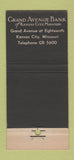 Matchbook Cover - Grand Avenue Bank Kansas City MO 30 Stick
