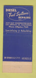 Matchbook Cover - Diesel Fuel System Repairs Cummins Los Angeles CA 30 Stick
