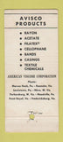 Matchbook Cover - Avisco Rayon Acetate Cellophane  30 Stick