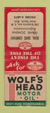 Matchbook Cover - Wolf's Heat oil gas Buhl Sons Grand Rapids MI BOBTAIL
