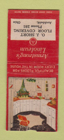 Matchbook Cover - Armstrong Linoleum OJ Short Archbold OH WEAR BOBTAIL