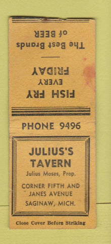Matchbook Cover - Julius's Tavern Saginaw MI WEAR BOBTAIL
