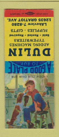 Matchbook Cover - Dulin Adding Machines Typewriters Detroit MI BOBTAIL