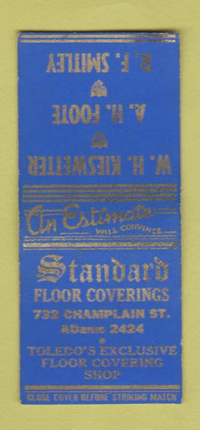 Matchbook Cover - Standard Floor Coverings Toledo OH HW Kieswetter BOBTAIL