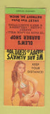 Matchbook Cover - Clem's Barber Shop Detroit MI pinup BOBTAIL