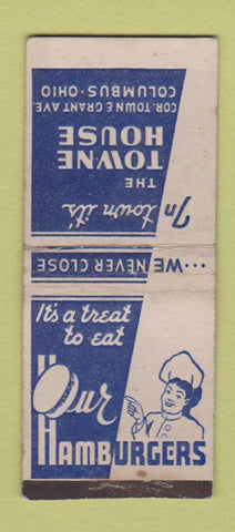Matchbook Cover - Towne House Hamburgers Columbus OH WEAR BOBTAIL