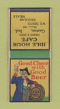 Matchbook Cover - Idle Hour Cafe Gaston IN low phone # BOBTAIL
