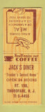 Matchbook Cover - Jack's Diner Thorofare NJ BOBTAIL