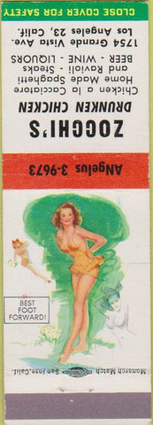 Matchbook Cover - Zocchi's Chicken Los Angeles CA pinup