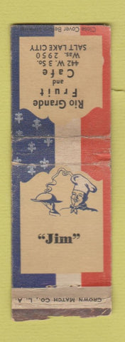 Matchbook Cover - Rio Grande Fruit Cafe Salt Lake City UT CROWN WORN BOBTAIL