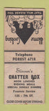 Matchbook Cover - Stinson's Chatter Box POOR BOBTAIL