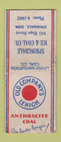 Matchbook Cover - Old Company's Lehigh Coal Springdale Ice CT WEAR BOBTAIL