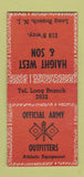 Matchbook Cover - Haight West & Son Army Uniforms Long Branch NJ BOBTAIL