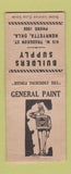 Matchbook Cover - General Paint Builders Supply Henryetta OK low phone # BOBTAIL