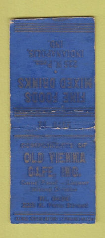 Matchbook Cover - Old Vienna Cafe Indianapolis IN PRINTING ERROR WEAR BOBTAIL