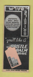 Matchbook Cover - Bristle Shave Balm San Francisco CA BOBTAIL