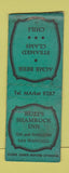 Matchbook Cover - Buzz's Shamrock Inn San Francisco CA WORN BOBTAIL