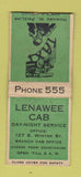 Matchbook Cover - Lenawee Cab Taxi Cities oil gas BOBTAIL