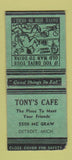 Matchbook Cover - Tony's Cafe Detroit MI girlie BOBTAIL
