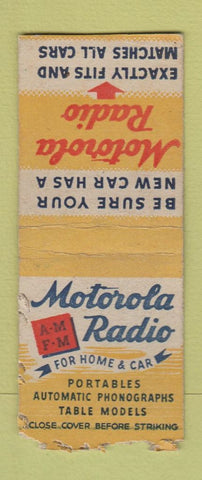 Matchbook Cover - Motorola Radio car auto WORN BOBTAIL